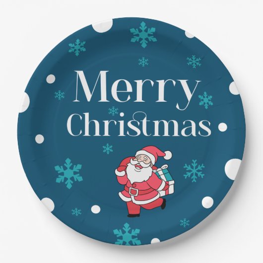 サンタクロース・メリークリスマス ペーパープレート (正面)