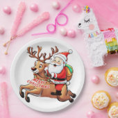 サンタクロース・メリークリスマス ペーパープレート (パーティー)