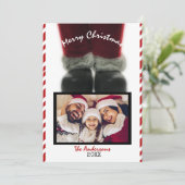 サンタクロース メリークリスマス ホリデー フォト カード (スタンド正面)