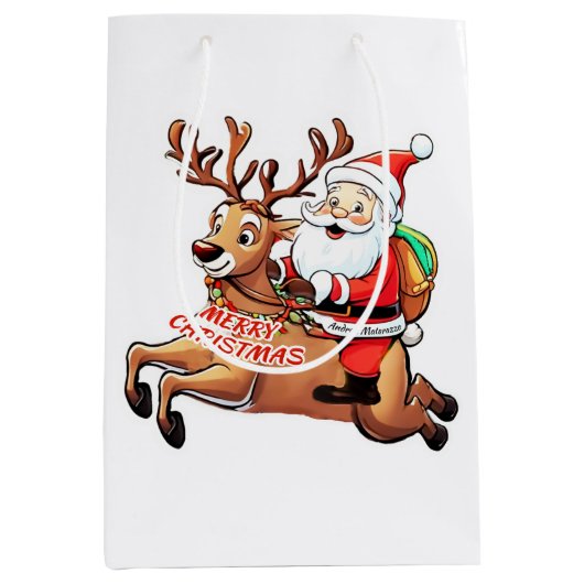 サンタクロース・メリークリスマス ミディアムペーパーバッグ (正面)