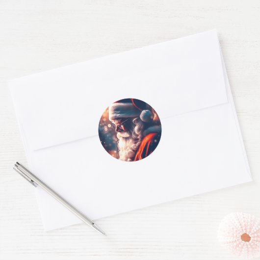 サンタクロース・メリークリスマス ラウンドシール (封筒)