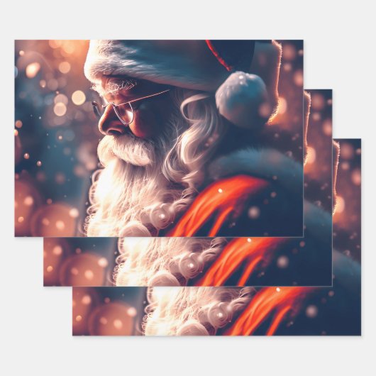 サンタクロース・メリークリスマス ラッピングペーパーシート (セット)