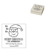 サンタクロース・メリークリスマス、家族の住所 ラバースタンプ (押印)