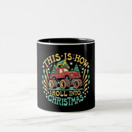 サンタクロース モンスタートラック ボーイズ クリスマス ツートーンマグカップ