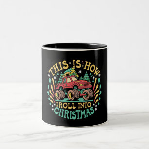 サンタクロース モンスタートラック ボーイズ クリスマス ツートーンマグカップ