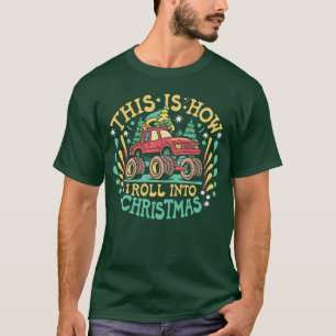 サンタクロース モンスタートラック ボーイズ クリスマス Tシャツ