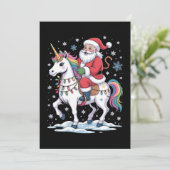 サンタクロース ユニコーン クリスマス 虹 ライト クリスマス 招待状 (スタンド正面)