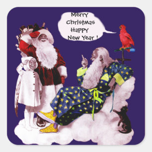 サンタクロース,リトルエンジェル&メルリンクリスマスパーティー スクエアシール