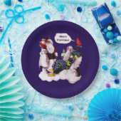 サンタクロース、リトルエンジェル&メルリンクリスマスパーティー ペーパープレート (パーティー)