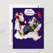 サンタクロース、リトルエンジェル&メルリンクリスマスパーティー ポストカード (正面/裏面)