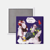 サンタクロース、リトルエンジェル&メルリンクリスマスパーティー マグネット (正面/裏面)