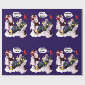 サンタクロース、リトルエンジェル&メルリンクリスマスパーティー ラッピングペーパー (フラット)