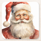 サンタクロース レトロ クリスマス スクエアペーパーコースター (正面)