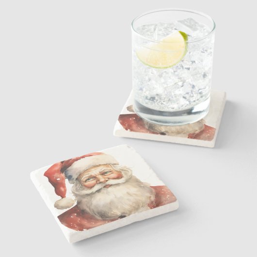 サンタクロース レトロ クリスマス ストーンコースター (横)