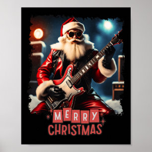サンタクロース・ロックギターメリークリスマス ポスター