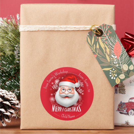 サンタクロース・ワークショップメリークリスマス ラウンドシール (クリスマス)