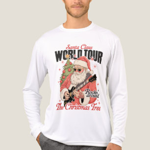 サンタクロース ワールド ツアー クール クリスマス ミュージック ギター トライブレンドTシャツ