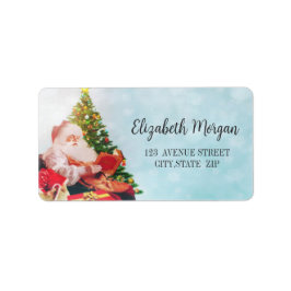 サンタクロース、ヴィンテージクリスマスツリー ラベル