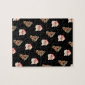 サンタクロース、ヴィンテージクリスマスパターン ジグソーパズル (横)