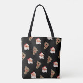 サンタクロース、ヴィンテージクリスマスパターン トートバッグ (裏面)