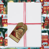 サンタクロース・ヴィンテージクリスマスホリーパイプセット ギフトタグ