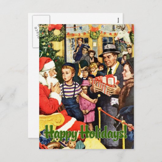 サンタクロース・ヴィンテージクリスマスポストカード シーズンポストカード (正面/裏面)