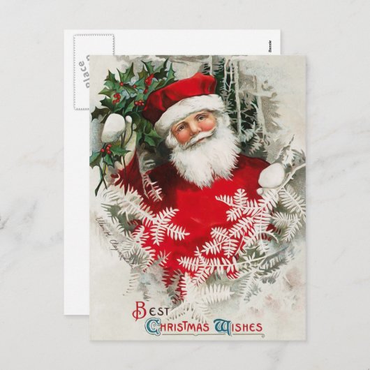 サンタクロース・ヴィンテージクリスマスポストカード シーズンポストカード (正面/裏面)