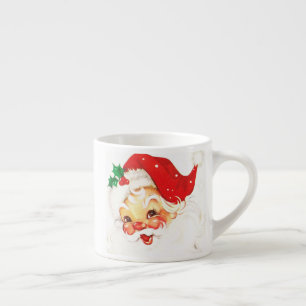 サンタクロース ヴィンテージ 赤い帽子 アート クリスマス エスプレッソカップ