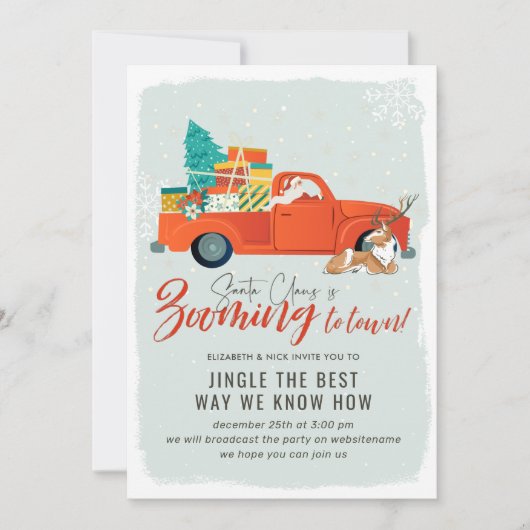 サンタクロース | 仮想クリスマスホリデーパーティー 招待状 (正面)