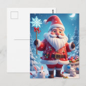❄️ サンタクロース 冬の雪の結晶 グロー 🎄 祝祭 ポストカード (正面/裏面)