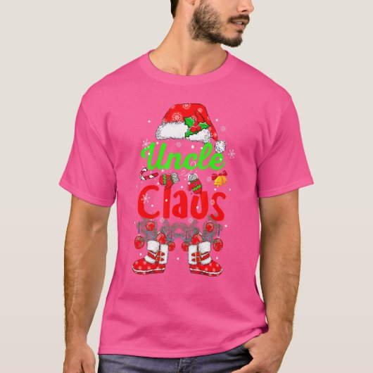 サンタクロース+叔父さん+サンタ帽子+靴+お揃い+家族 Tシャツ (正面)