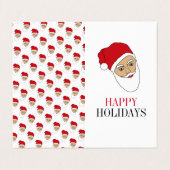 サンタクロース、家族写真クリスマスカード 名刺 (外部フラット)