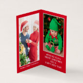 サンタクロース、家族写真クリスマスカード 名刺 (内部)