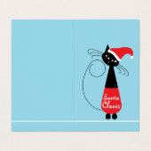 サンタクロース、家族写真クリスマスカード 名刺 (外部フラット)