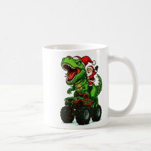 サンタクロース 恐竜 ティラノサウルス モンスタートラック メリークリスマス コーヒーマグカップ