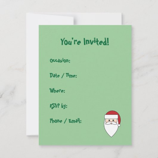 サンタクロース 招待状 (裏面)