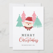 サンタクロース 松の木 クリスマス ホリデー カード (正面)