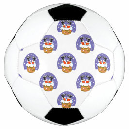 サンタクロース+煙突+雪+クリスマス+新年 サッカーボール