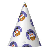 サンタクロース+煙突+雪+クリスマス+新年 パーティーハット (左)