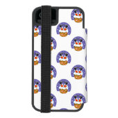 サンタクロース+煙突+雪+クリスマス+新年 INCIPIO iPhoneウォレットケース (フォリオ裏面)