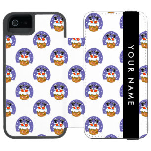 サンタクロース+煙突+雪+クリスマス+新年 iPhone SE/5/5sウォレットケース