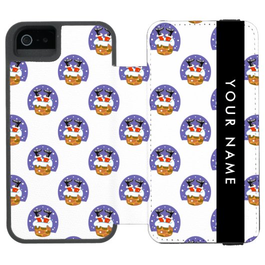 サンタクロース+煙突+雪+クリスマス+新年 INCIPIO iPhoneウォレットケース (フォリオ Open)