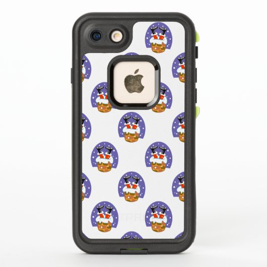 サンタクロース+煙突+雪+クリスマス+新年 LifeProof iPhoneケース (裏面)