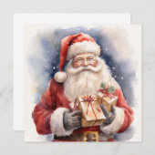 サンタクロース(贈り物と応援) シーズンカード (正面/裏面)