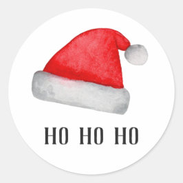 サンタクロース。赤い帽子クリスマス休暇。ホホホホ ラウンドシール