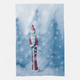 サンタクロース：赤身の年 キッチンタオル