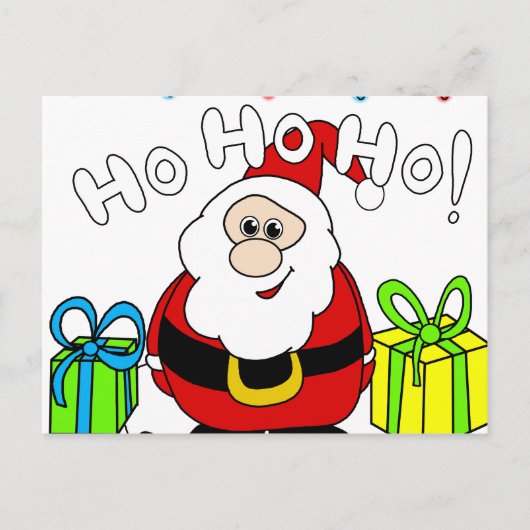 サンタクロース – 透明 シーズンポストカード (正面)