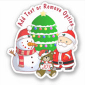 サンタクロース、雪だるま、テディベア・クリスマス シール (正面)