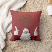 サンタクロース、雪の結晶、赤 クッション (ブランケット)