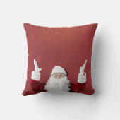 サンタクロース、雪の結晶、赤 クッション (裏面)